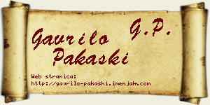 Gavrilo Pakaški vizit kartica
